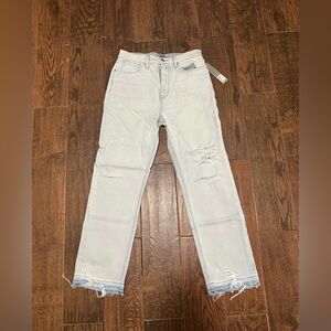 Light Blue Hudson Jeans Women's Distressed High-Rise Jade Jeans Pants